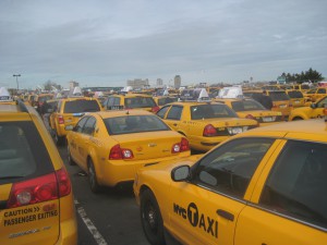 JFK sea of cabs