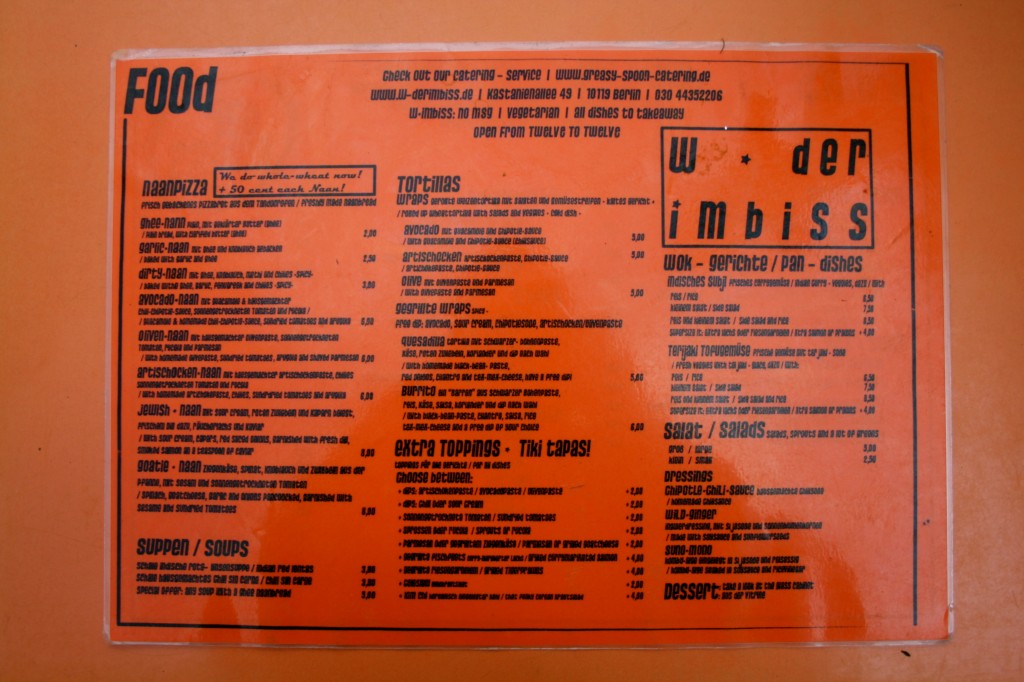 W-Der Imbiss Menu