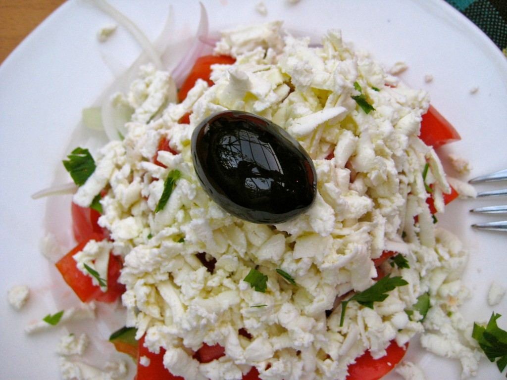 Shopska salad: Bulgaria's national dish.