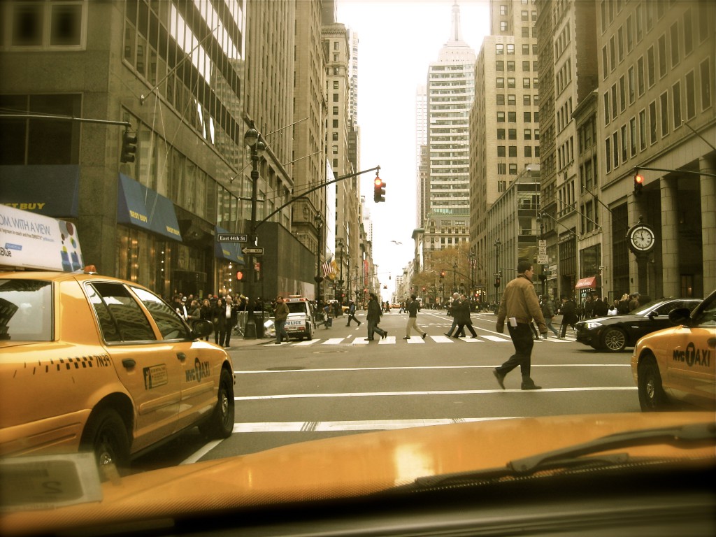 Cruising down 5th Avenue in search of a meal.