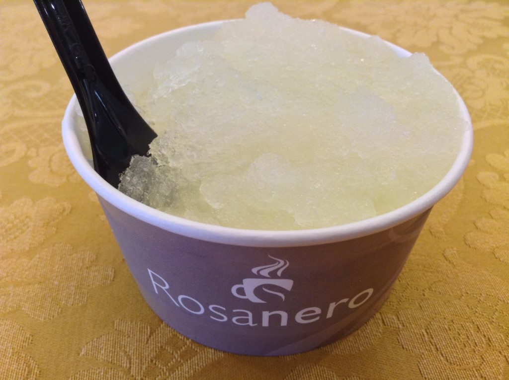 Lemon granita at Bar Rosanero.